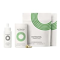 Nutrafol Women's Vegan Hair Growth Supplements and Hair Serum, Ages 18-44, Plant-based and Clinically Tested for Visibly Thicker Hair, Dermatologist Recommended - 3 Month Supply, 1.7 oz Bottle
