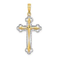 Charms Collection 14K W/ Rhodium D/C Reversible Cross Charm K9467