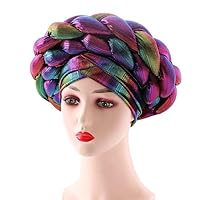 Cobric Turban Women Hat Symphony African Auto Headtie Luxury Party Muslim Headband - One Size color 819