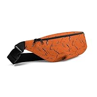 Orange Marble Print Travel Belt Bag Sports Fanny Pack