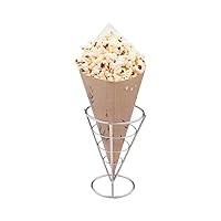 Restaurantware Conetek 10-Inch Eco-Friendly Finger Food Cones: Perfect for Appetizers - Food-Safe Paper Cone with Bamboo Print Styling - Disposable and Recyclable - 100-CT
