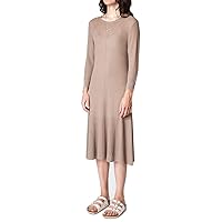 DOMA Womens Long Sleeve Sheer A-Line Dress