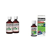 Robitussin Maximum Strength Elderberry Cough Plus Chest Congestion DM 2x8 Fl Oz and Nighttime Cough DM Max 1x8 Fl Oz Bundle