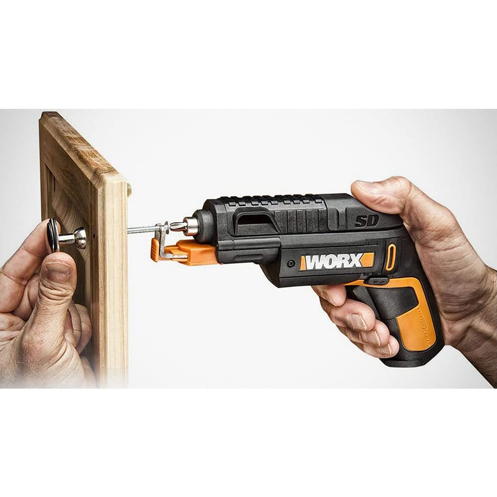 WORX WX255 | 4V Screwdriver | Automatic Bit Change | Screw Adapter | Includes Bit Kit | LED Light | Lightweight and Compact | Screwing Efficiency