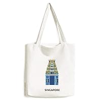 Singapore Greeting Building Tote Canvas Bag Shopping Satchel Casual Handbag