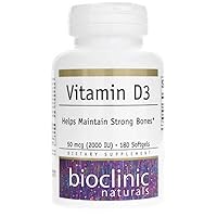 Bioclinic Naturals Vitamin D3 2,000 I.U. 180 Softgels
