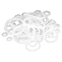 Painful Pleasures Spare Clear Silicone O-Rings - Bag of 100-25mm ~ 1