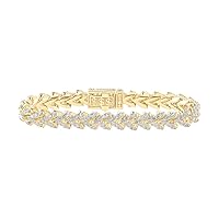 10K Yellow Gold Mens Diamond Franco Stylish Link Bracelet 14 Ctw.