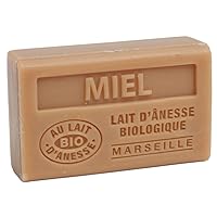 Label Provence Savon de Marseille - French Soap Made With Fresh Organic Donkey Milk - Honey Fragrance - 60 Gram Bar