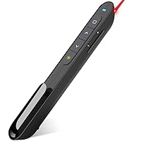 Wireless Presenter, Hyperlink Volume Control Presentation Clicker RF 2.4GHz USB PowerPoint Clicker Presentation Remote Control Pointer Slide Advancer (Black)
