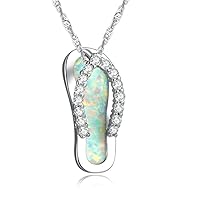 CiNily Opal Necklace White Gold Plated or Rose Gold Plated Opal Pendant Necklace Jewelry Gifts for Women Gemstone Necklaces