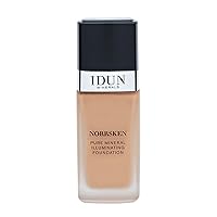 Liquid Norrsken Foundation - Silky Smooth Coverage - Luminous, Dewy Finish for Dry and Dull Skin - Water Resistant and Vegan Makeup - 214 Ylva - Neutral Dark - 1.01 oz