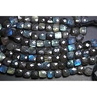 8 Inch Long Full Strand,Blue Flashy Labrarite Faceted 3D Cubes Box Beads,7-7.5mm Code-HIGH-57729