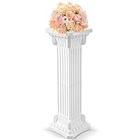ERINGOGO Greek Column Statue - Tall Display Greek Pedestal, White Roman Pillar Stand, Roman Column Pedestal, Columns and Pillars, Wedding Centerpiece Flower Stand Column - 35 x 12