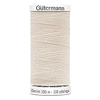 Gutermann 700160-3130 Denim Thread, Cream 100mtr, 100m