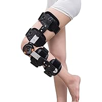 Adjustable Hinged Knee Brace, Knee Immobilizer Brace, 10~120° Angle Adjustable, Hook Design, Aluminum Alloy Bracket, for Recovery Stabilization, ACL, MCL and PCL Injury