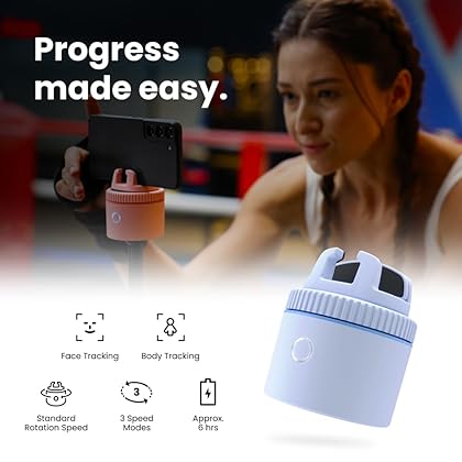 Pivo Pod Lite Fitness Tracking Phone Holder, Auto 360° Rotation, Selfie, Handsfree Video Recording - Blue