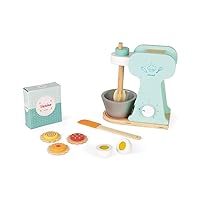 Janod - Wooden Little Mixer Set - Kitchen Make-Believe Toy - 6 Accessories Included - Suitable for Ages 8 and Up, J06605, White