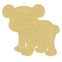 Baby Bear Design by Lines Cutout Unfinished Wood Nursery Decor Baby Room Door Hanger MDF Shape Canvas Style 4 Art 1 (24