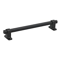 Amerock | Cabinet Pull | Matte Black | 7-9/16 inch (192 mm) Center-to-Center | Rockwell | 1 Pack | Drawer Pull | Drawer Handle | Cabinet Hardware