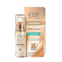 Eva Gold Collagen Skin Rejuvenating Facial Serum Look Younger Formula Hydrating Providing Intensive With A Deep Touch Of Gold (1.05oz/30ml) سيرم لتجديد شباب البشرة