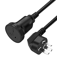AU Australia 3-Pin Male to Female Extension Power Cords, 10A 250V, (3m/9.8ft), Black 90-Degree Angled Australia AS 3112 SAA M/F Extension Cord Cable for PDU UPS (Black Angled 9.8ft/3m)