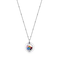 Mesinya Memorial Keepsake Floating Charm Toughened Glass Locket Pendant Necklace With Chain