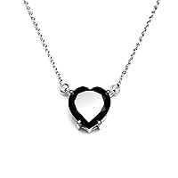 Heart Shape Black Spinel Necklace Dainty Designer Jewelry 925 Solid Sterling Silver Exquisite Jewellery Lovely Gifts For Her Gifts For Love