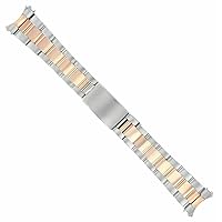 Ewatchparts 20MM 18K/SS TWO TONE ROSE GOLD OYSTER WATCH BAND COMPATIBLE WITH ROLEX 20MM DATEJUST 36MM