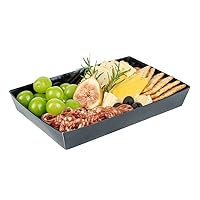 Restaurantware Matsuri Vision 9 x 6 x 1.5 Inch Large Sushi Trays 100 Greaseproof Sushi Packaging Boxes - Lids Sold Separately Disposable Black Paper Sushi Containers For Entrees Or Desserts