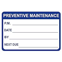 Preventative Maintenance Stickers,2x3 inch 200pcs Blue Preventative Waterproof Maintenance Stickers for Equipment