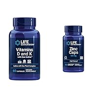 Life Extension Vitamins D and K with Sea-Iodine, Vitamin D3 & Zinc Caps, zinc 50 mg, zinc Citrate