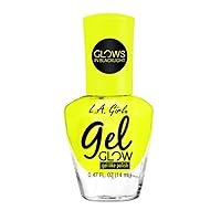 L.A.girl Gel Glow Nail Polish 0.47 oz- 8 Colors, No UV Light Needed, Gel like Finish Polish (LED Glare)