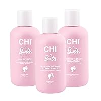 CHI x Barbie Trio Ornament Kit, Includes x Barbie Silk Infusion, Moisture Therapy Shampoo and Moisture Therapy Conditioner (Pack of 3)