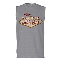 Graphic Souvenir Signs Welcome to LAS Vegas Vacations Nevada Men's Muscle Tank Sleeveles t Shirt