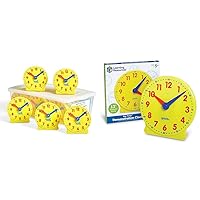 hand2mind Mini Geared Clock, Telling Time Teaching Clock, Learn to Tell Time Clock, Analog Learning Clock & Learning Resources Big Time Learning Clock, Analog Clock, Homeschool, 12 Hour, Ages 5+