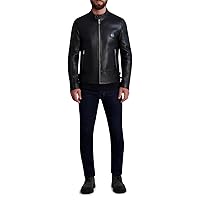 Karl Lagerfeld Paris Men's Leather Racer Jacket