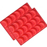 18 Cavity Moon Silicone Mold for Cake Chocolate Ice Tray Panna Cotta Pudding Jelly Candy Baking mold (pack2)