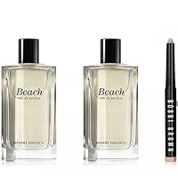 Bobbi Brown Beach Womens Perfume Sunny Days Beach Eau de Parfum Set Includes 2 Full Size Bottles (2 X 1.7 Ounce) Plus Long-Wear Cream Shadow Stick in Vanilla