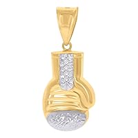 14k Two tone Gold Mens Boxing Glove Sports Charm Pendant Necklace Measures 45.7x19.1mm Wide Jewelry for Men