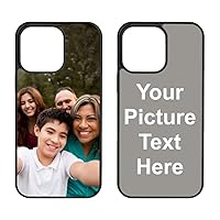 Personalized Photo Custom Picture Case for iPhone 15 Pro Max /14/13/12/11 – Rubber Case Black