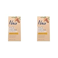 Nair Hair Remover Moisturizing Face Cream, with Sweet Almond Oil, 2OZ (Pack of 2)