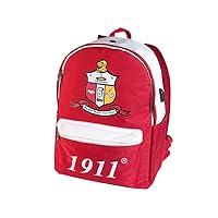Kappa Alpha Psi Sorority USB Port Backpack, Red, Medium