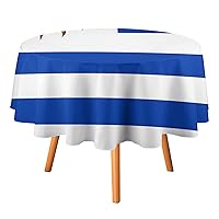 Uruguay Flag Round Tablecloth Washable Table Cover with Dust-Proof Wrinkle Resistant for Restaurant Picnic 19.99
