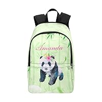 N A Panda Backpack Personalized with Name Custom Cute Backpacks for Her Birthday Christmas Gifts Green