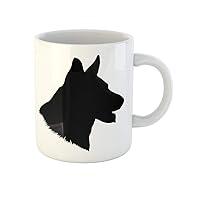 Coffee Mug Dog German Shepherd Head Silhouette Legs Animal Black Body 11 Oz Ceramic Tea Cup Mugs Best Gift Or Souvenir For Family Friends Coworkers