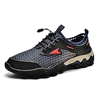 Mesh Leather Water Shoes with Rubber Sole, Lightweight and Breathable, for Hiking, Walking, Fishing and More