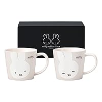 Dick Bruna 288750 Miffy Pair Mug, Medium, Approx. 9.5 fl oz (280 ml), Set of 2, Miffy White Face, Made in Japan