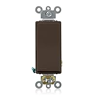 5621-2 20-Amp 120/277-Volt Decora Plus Rocker Single-Pole Ac Quiet Switch, Brown