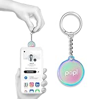 Popl Keychain Digital Business Card - Smart NFC Tag - Instantly Share Contact Info, Social Media, Payment, Apps and More - iPhone and Android - Features NFC Tap and QR Scan (Prism QR)